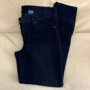 Skinny dark blue corduroy pants